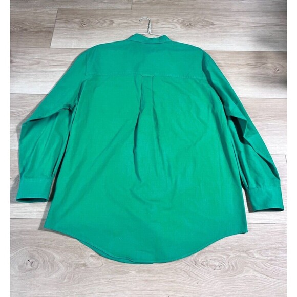 Chaps Mens Long Sleeve Button Down Shirt Mens Size L Green Easy Care Casual - Picture 6 of 6